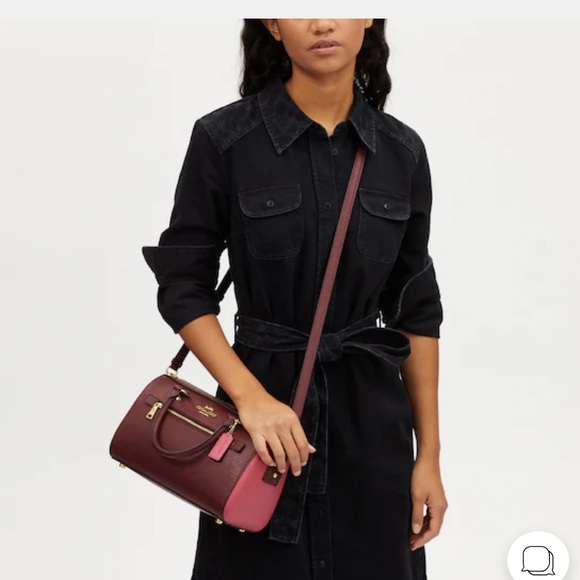 Coach Rowan Satchel Bag for Women - Dark Fuchsia - F79946 - Picture 13 of 13